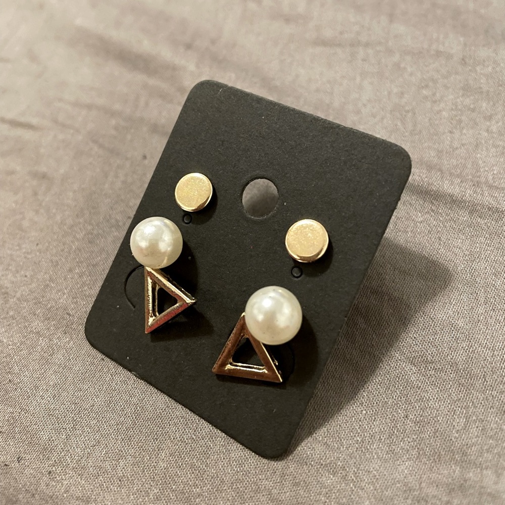 3- pair studs earrings set